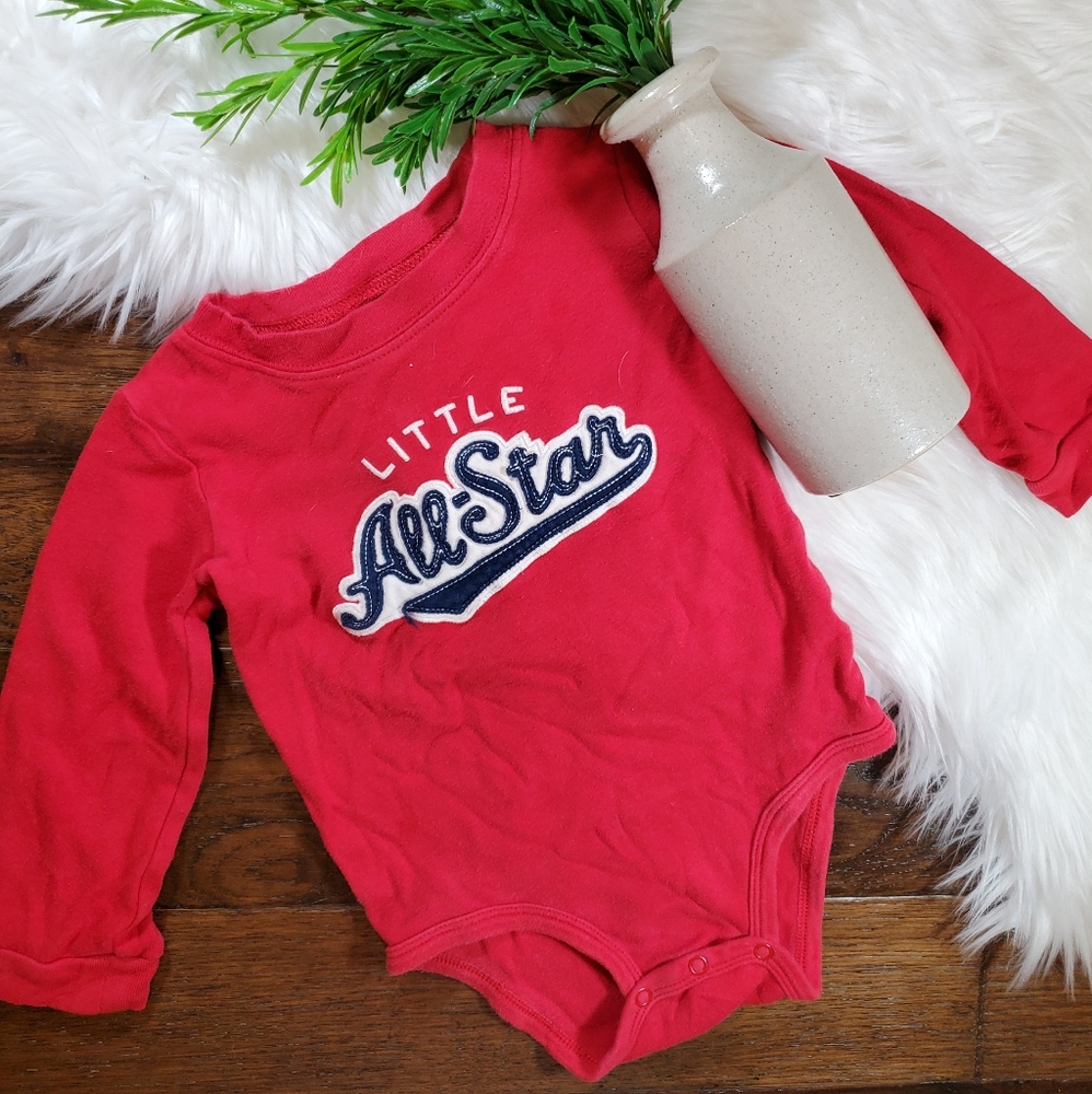 🌿5/$25 Carter's Red All-Star Bodysuit | sz 24m - Picture 1 of 7